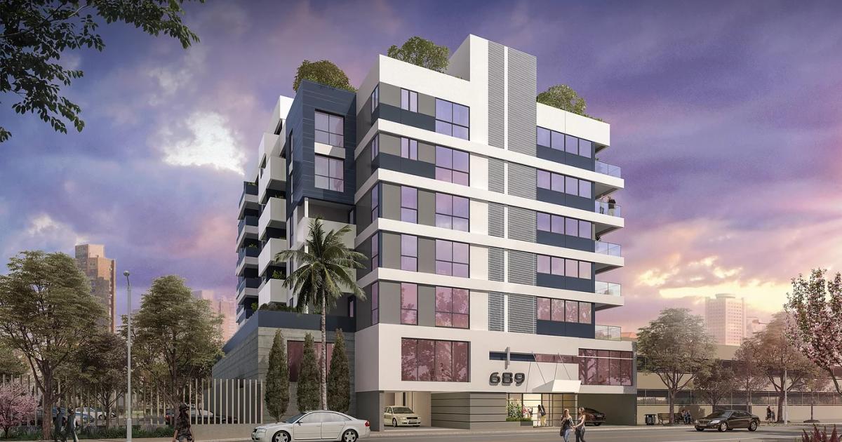 Eightstory, 61unit apartment building rising near Wilshire & Catalina